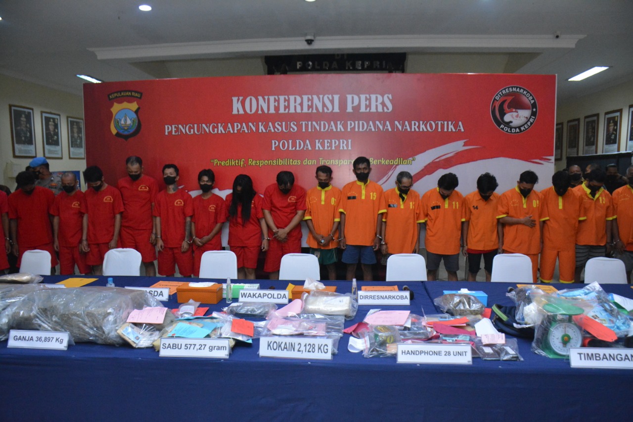 Polda Kepri Serius Berantas Peredaran Gelap Narkoba,  Tahun Ini Amankan Narkoba 125,93 Kg