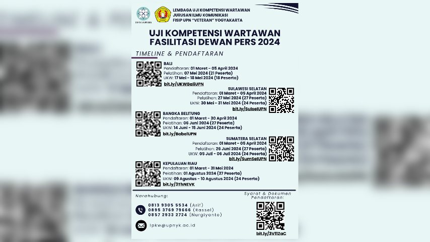 Dewan Pers Gandeng LUKW UPN Veteran Yogyakarta: UKW Gratis di 5 Provinsi