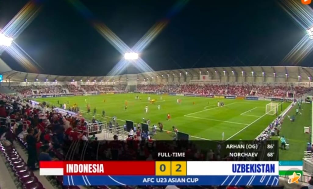 Piala Asia U23, Indonesia Kalah 0-2 Dari Uzbekistan