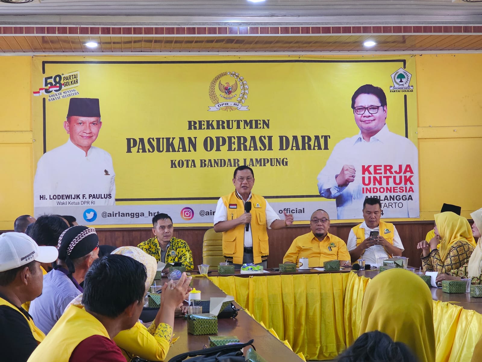 Pengurus Partai Golkar Bandar Lampung Terima  Kedatangan Bacagub Hanan A Rozak