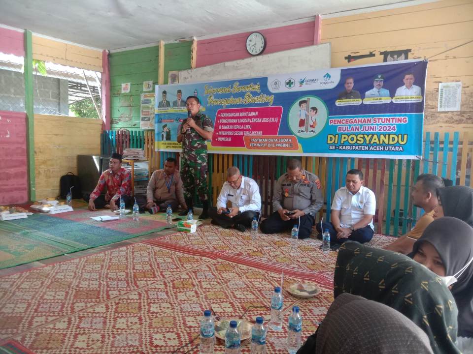 Koramil 06/Smd Ikuti Acara Intervensi Serentak Pencegahan Stunting