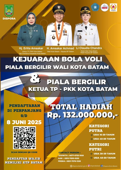 Pemko Batam Selenggarakan Kejuaraan Voli 2025, Rebutkan Hadiah Rp132 Juta