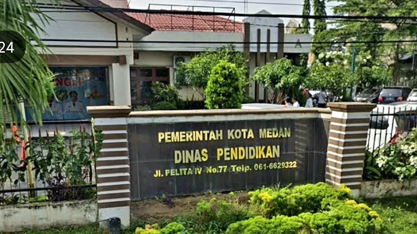 Gedung Dinas Pendidikan Kota Medan di Jalan Pelita IV yang menjadi lokasi penerbitan surat edaran pembelajaran pasca banjir.