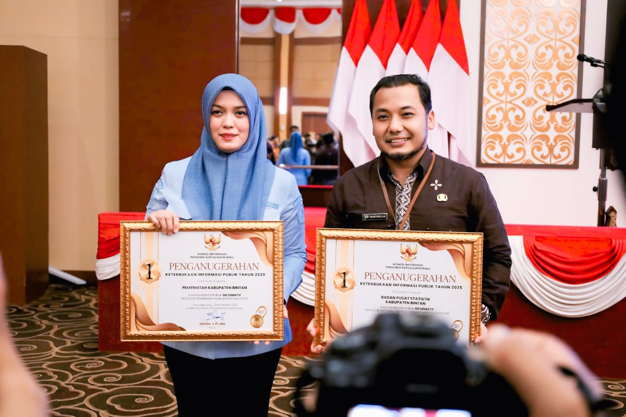 Bintan Kembali Raih Terbaik I Penghargaan Keterbukaan Informasi Publik Tahun 2025