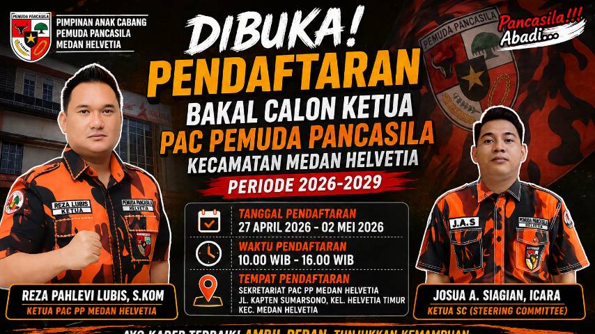 Pendaftaran Bakal Calon Ketua PAC Pemuda Pancasila Medan Helvetia Resmi Dibuka