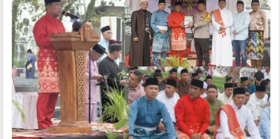 Sholat Ied di Mini Soccer Pangkalan Kerinci Dipadati Warga, Bupati Zukri Sampaikan